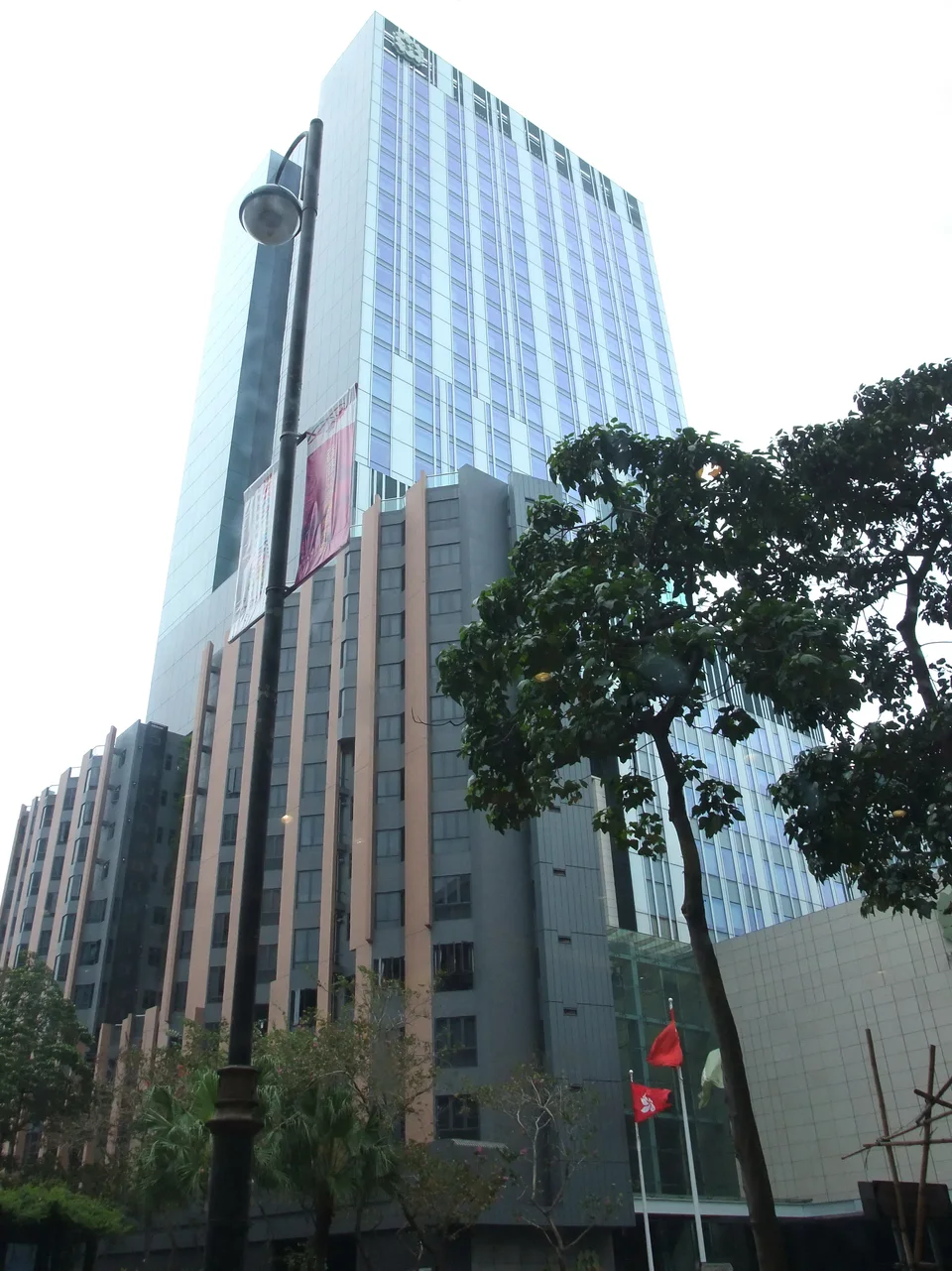 The Hotel ICON tower in Hong Kong, viewed from street level