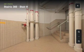 A 360° photo of a stairwell landing in the Stairio app